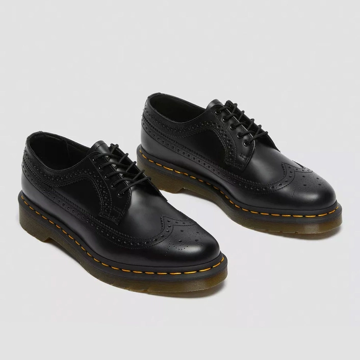 Dr. Martens półbuty brogue 3989 Yellow Stitch Smooth czarne męskie 22210001