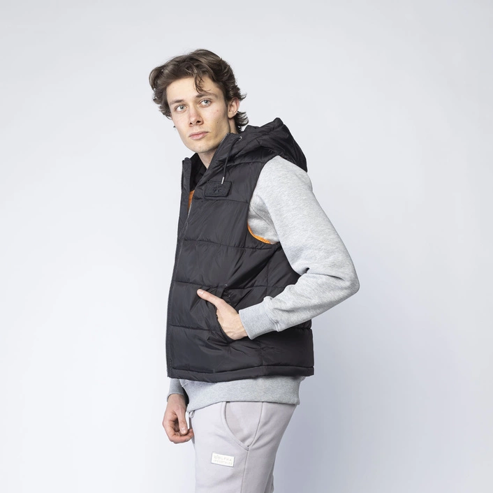 Alpha Industries Hooded Puffer Vest FD BLACK