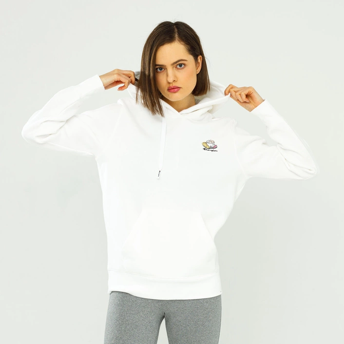 Champion WMNS CITY SNACK ORGANIC COTTON BLEND HOODIE WHITE