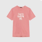Kaotiko Pink Washed C'est La Vie T-Shirt