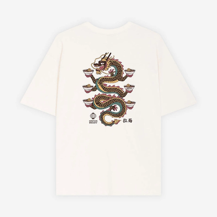 Kaotiko Tianlong Organic Cotton Ivory T-shirt AR072-01S-G002