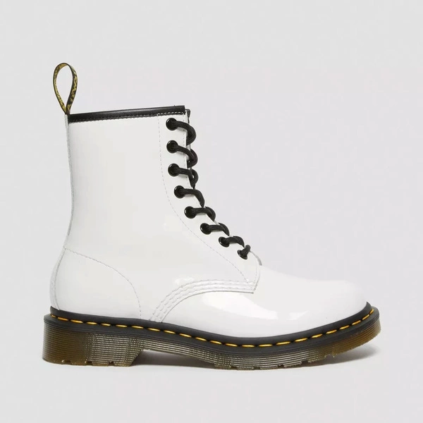 Dr. Martens glany 1460 Patent Lamper lakierowane białe damskie 11821104