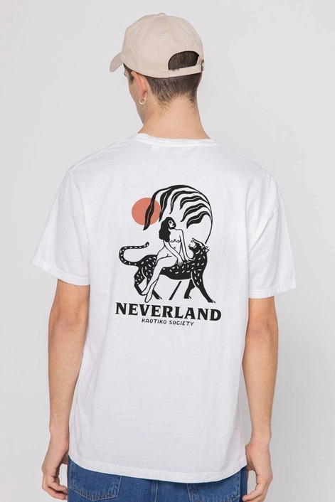 Kaotiko Biała Koszulka Neverland Washed T-shirt