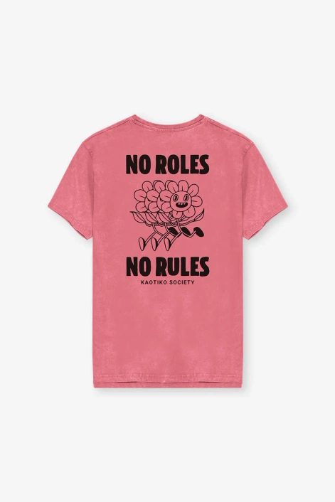 Kaotiko Koszulka  No Roles No Rules Washed Pink
