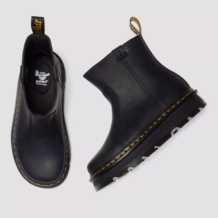Dr. Martens ZEBZAG RIGGER SLIP ON LEATHER BOOTS 42662001