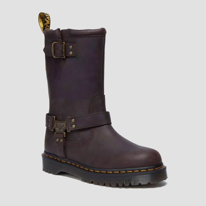 Dr. Martens buty biker Anistone Hi ciemnobrązowe 31901201
