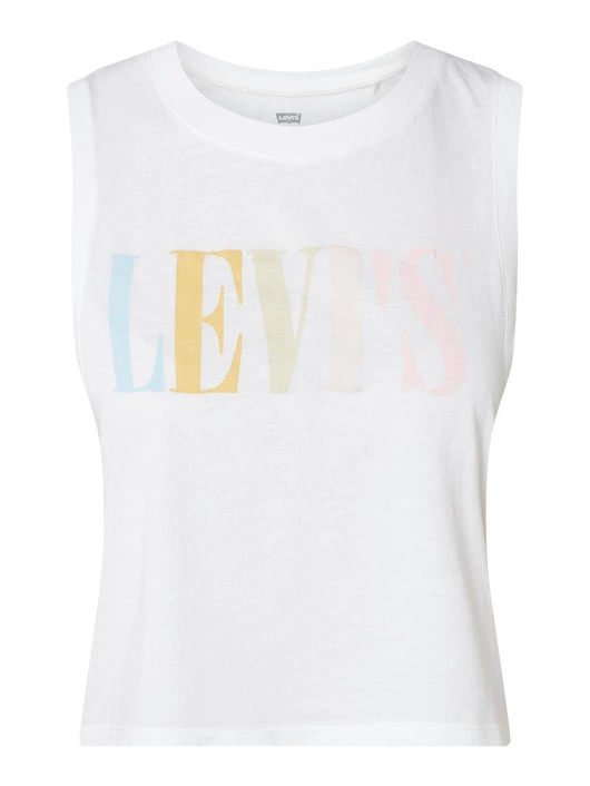 Levi's GRAPHIC CROP TANK 90S SERIF WHITE