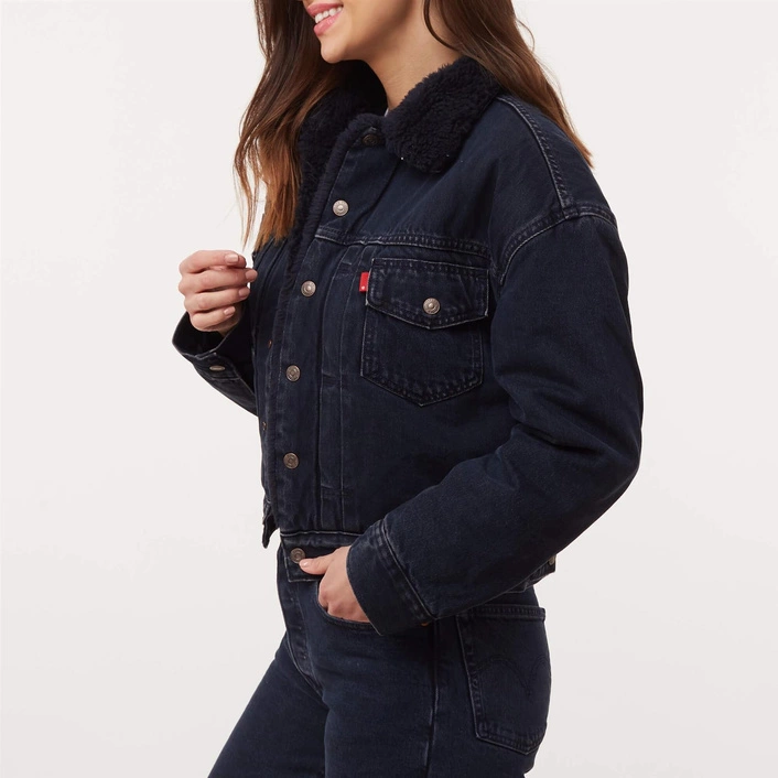 Levi's WMNS NEW HERITAGE SHERPA TRUCKER JACKET DEEP DARK
