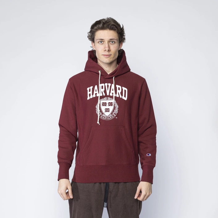 Champion COLLEGE PRINT REVERSE WEAVE HOODIE HARVARD BURGUNDY