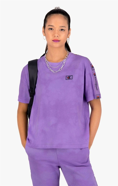 Champion WMNS ORGANIC COTTON BLEND TIE DYE T-SHIRT PURPLE