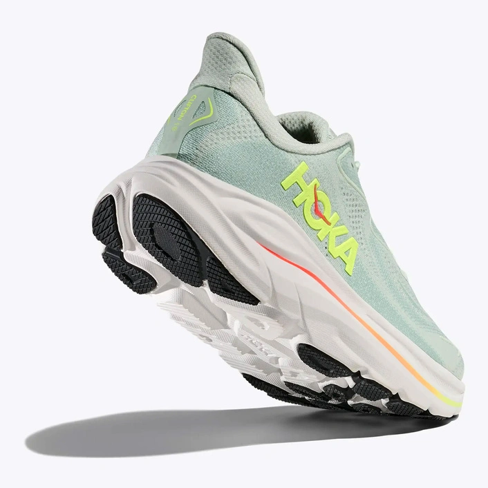 HOKA Clifton 10 damskie buty do biegania Sea Glass / Neon Flame