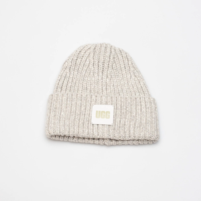 UGG W CHUNKY RIB BEANIE LIGHT GREY