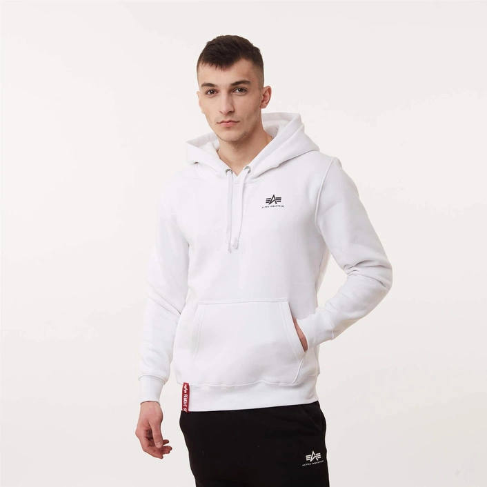 Alpha Industries BASIC HOODY SMALL LOGO WHITE