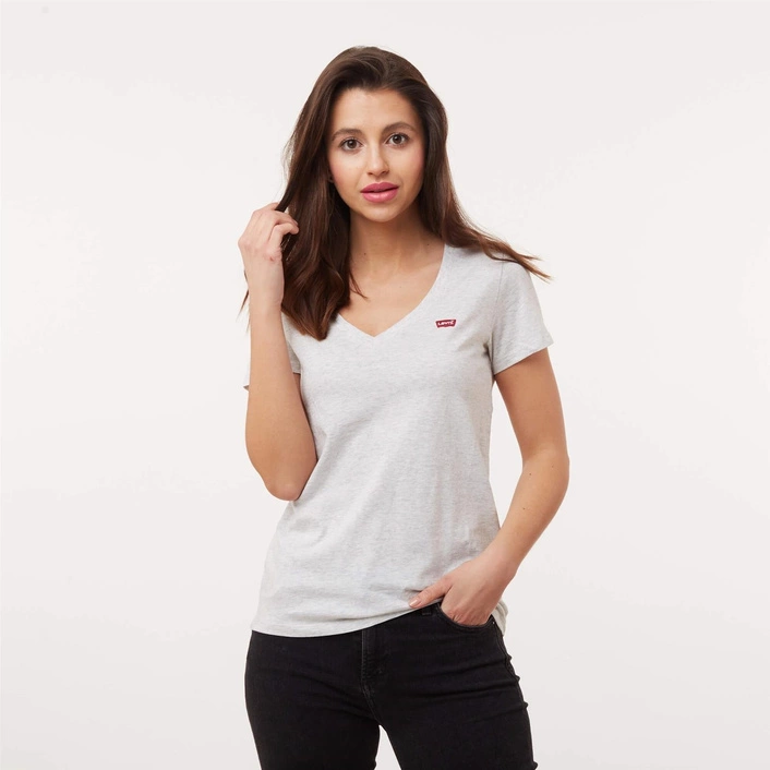 Levi's WMNS VNECK THE PERFECT TEE Heather Grey