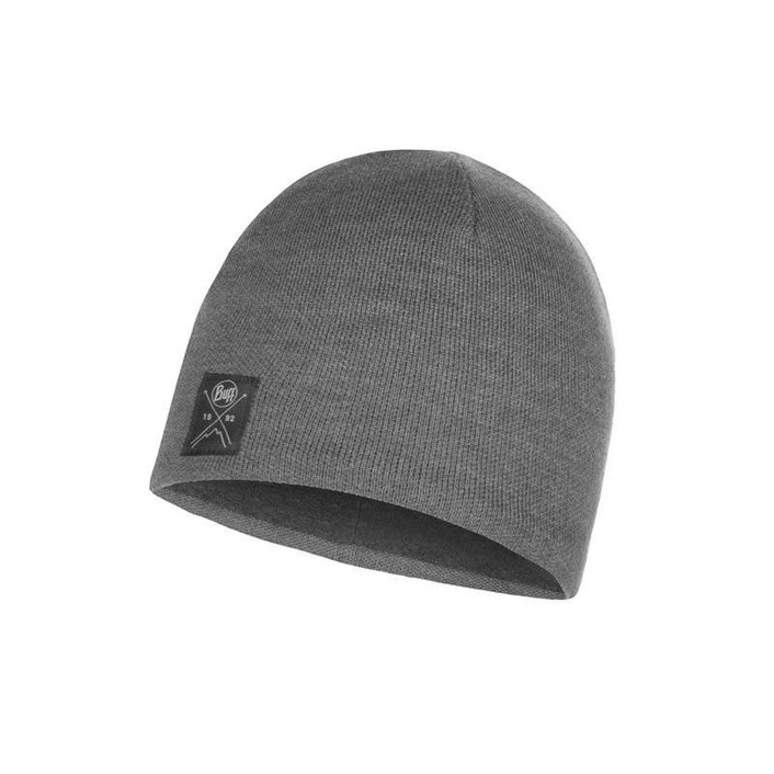 Buff Czapka Knitted & Fleece Hat Solid GREY