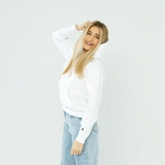 Champion WMNS ORGANIC COTTON BLEND C LOGO HOODIE WHITE