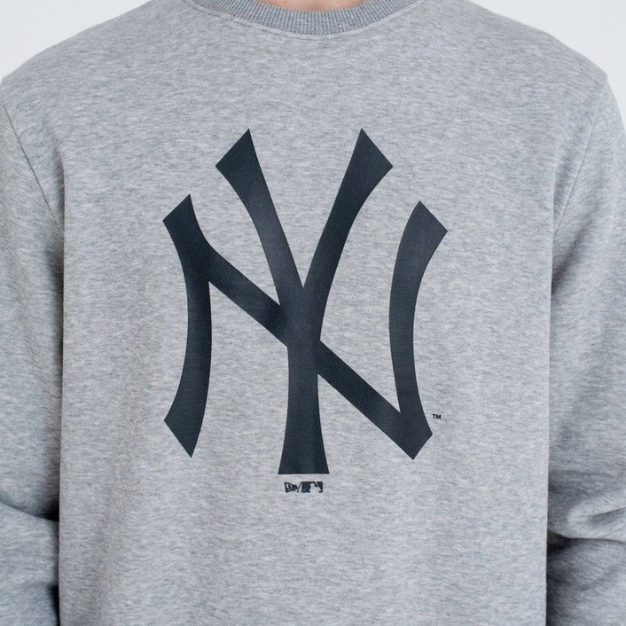 NEW ERA New York Yankees MLB Team Logo Grey Crew Neck Sweatshirt
