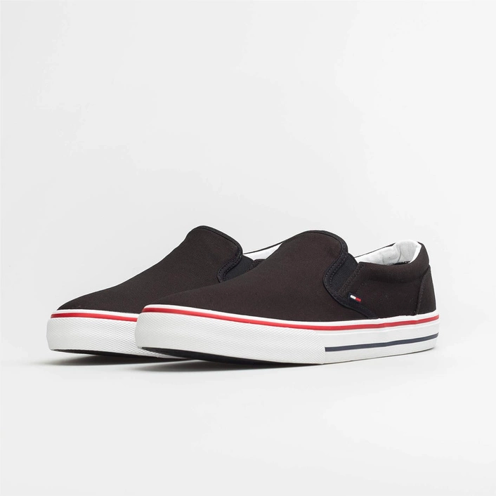 Tommy Jeans TEXTILE SNEAKER SLIP ON BLACK