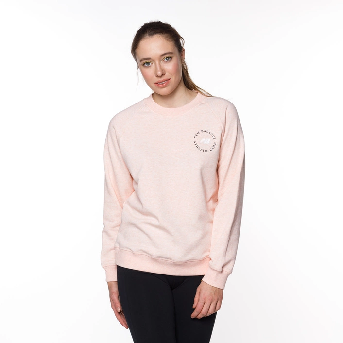 New Balance WOMEN'S  Essentials Athletic Club Crewneck PINK