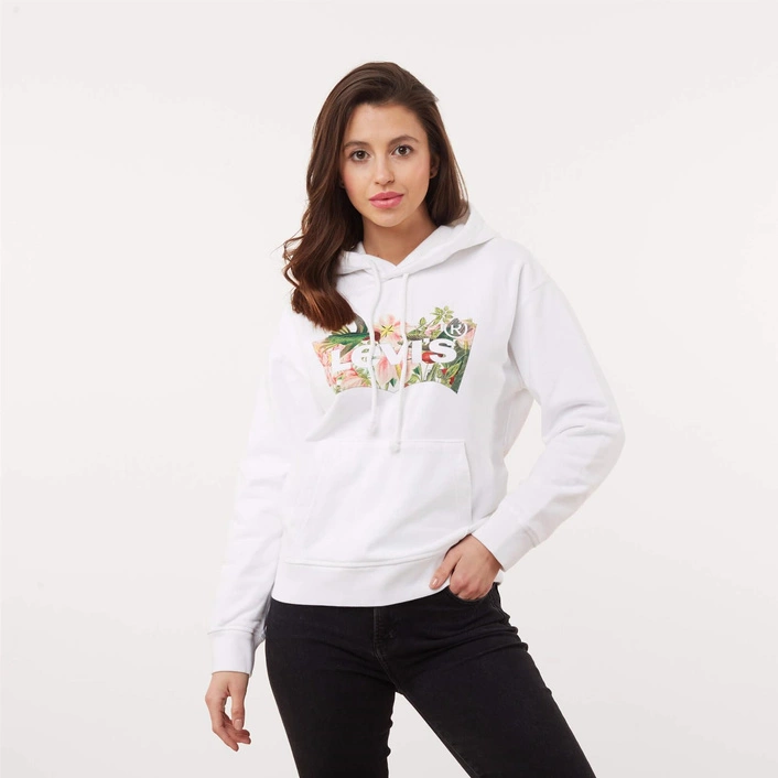 Levi's WMNS GRAPHIC STANDARD HOODIE HUMMINGBIRD WHITE