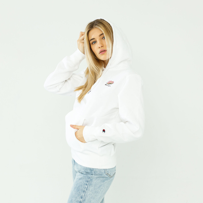 Champion WMNS CITY SNACK ORGANIC COTTON BLEND HOODIE WHITE