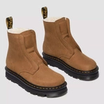 Dr. Martens buty zimowe wsuwane Zebzag Laceless ocieplane nubukowe jasnobrązowe 42019200