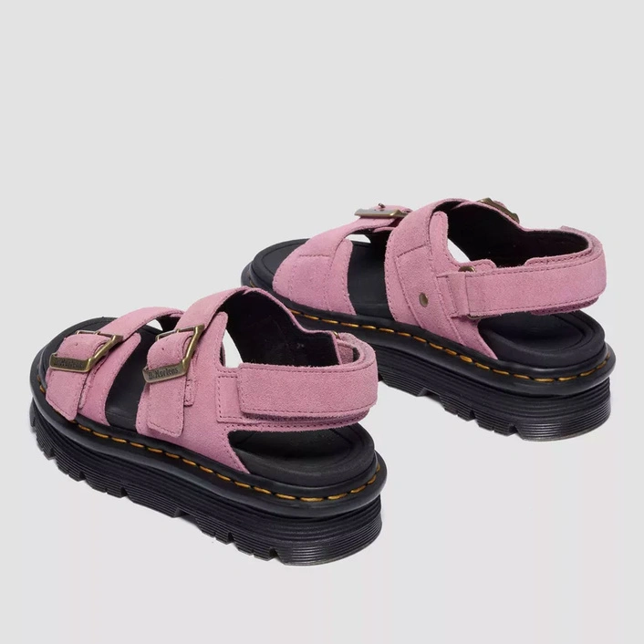 Dr. Martens sandały na platformie Zebzag zamszowe pudroworóżowe damskie 42689650