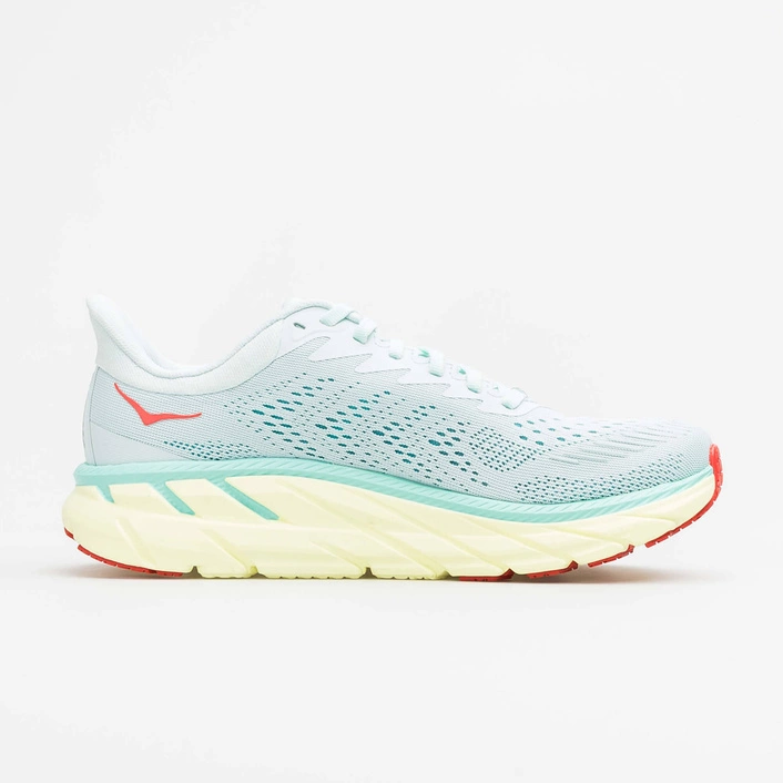 Hoka One One WOMEN'S CLIFTON 7 MORNING MIST/HOR CORAL