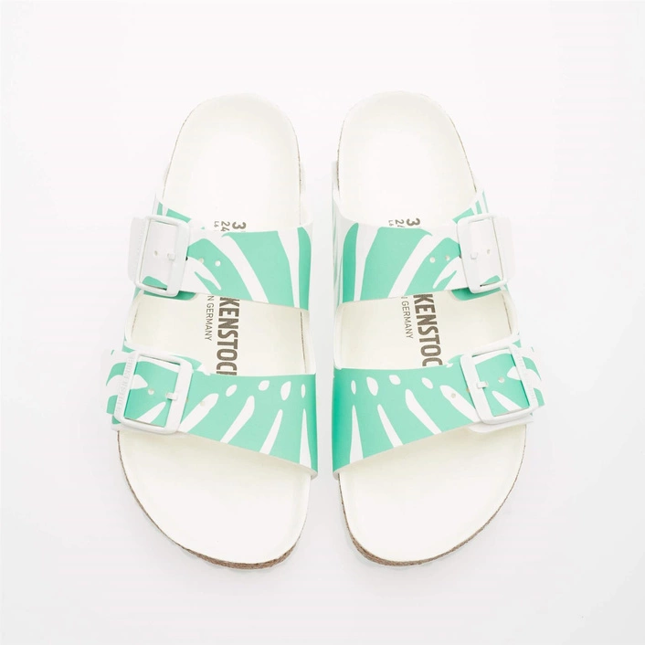 Birkenstock Sandały Damskie Arizona BFDD Monstera White/ Bold Jade 1019334