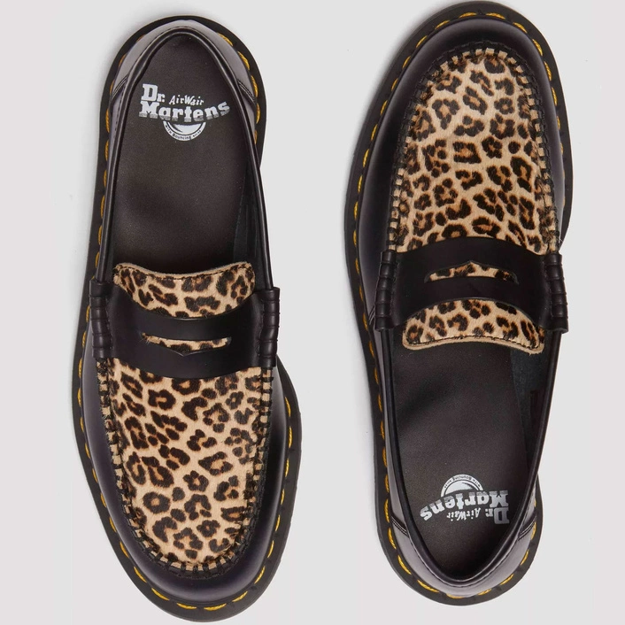 Dr. Martens loafersy Penton w panterkę czarne 41186001