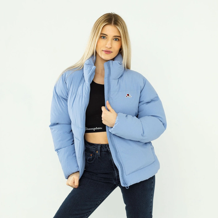 Champion WMNS HIGH NECK SCRIPT LOGO BACK HOODED JACKET LAVENDER