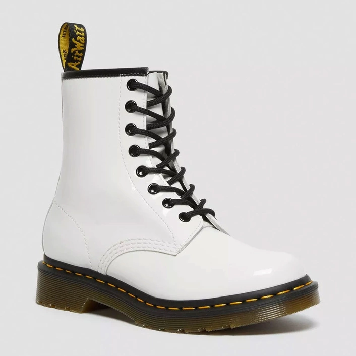 Dr. Martens glany 1460 Patent Lamper lakierowane białe damskie 11821104