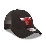 New Era Chicago Bulls Home Field Black 9FORTY A-Frame Trucker Cap