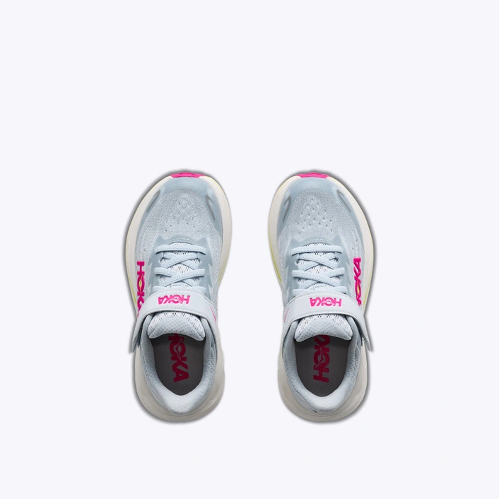 HOKA Clifton 10 Little Kids dziecięce buty do biegania Overcast / Neon Dragonfruit