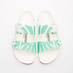 Birkenstock Sandały Damskie Arizona BFDD Monstera White/ Bold Jade 1019334