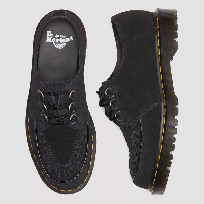 Dr. Martens creepersy Ramsey z plecionego zamszu czarne 40572001