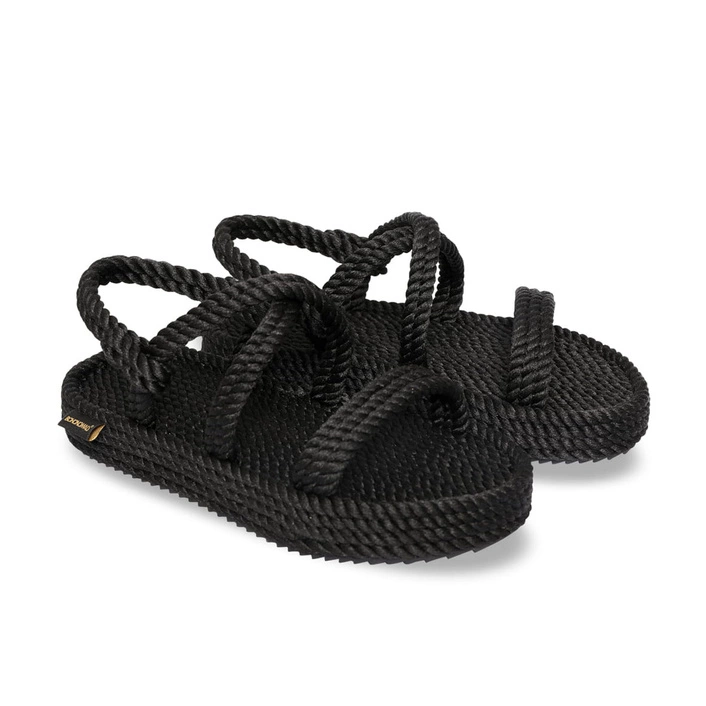 Bohonomad Bahamas Platform Rope Sandal - Black