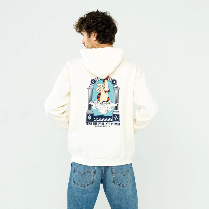 Kaotiko Hand Snake Ivory Hoodie
