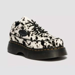 Dr. Martens półbuty Buzz 5-Eye Dalmatian ze skóry z włosiem kremowo-czarne damskie 42846100