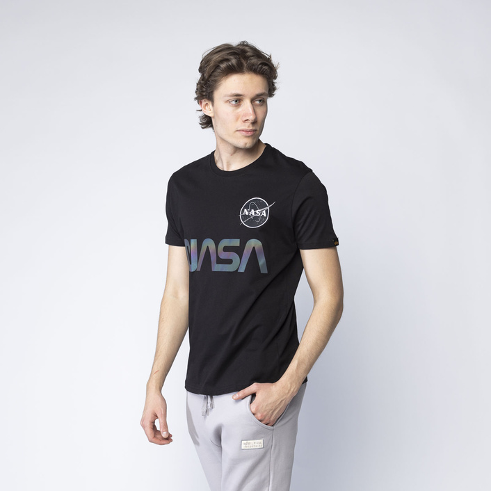 Alpha Industries NASA Rainbow Reflective T Black