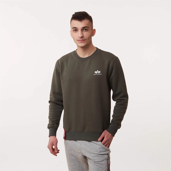 Alpha Industries Basic Sweater Small Logo Dark Olive