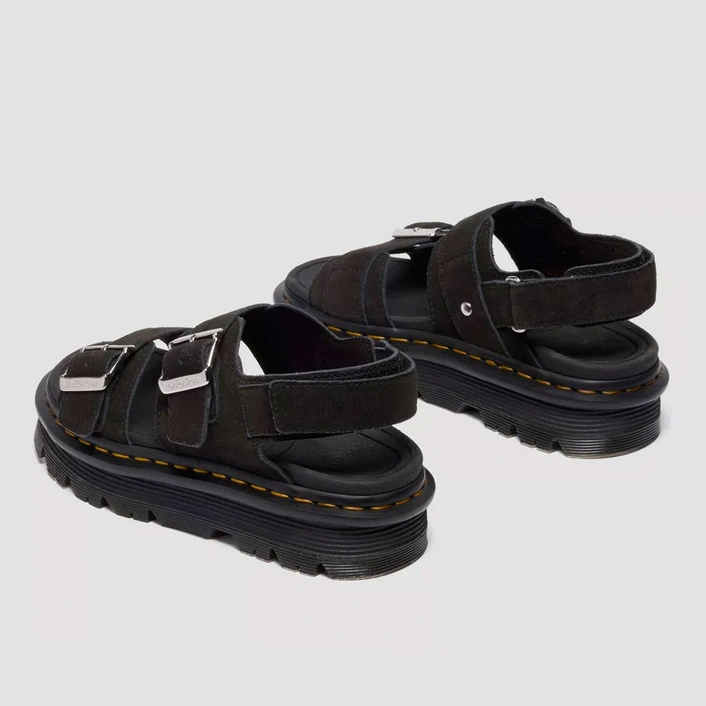 Dr. Martens sandały na platformie Zebzag zamszowe czarne damskie 42689001