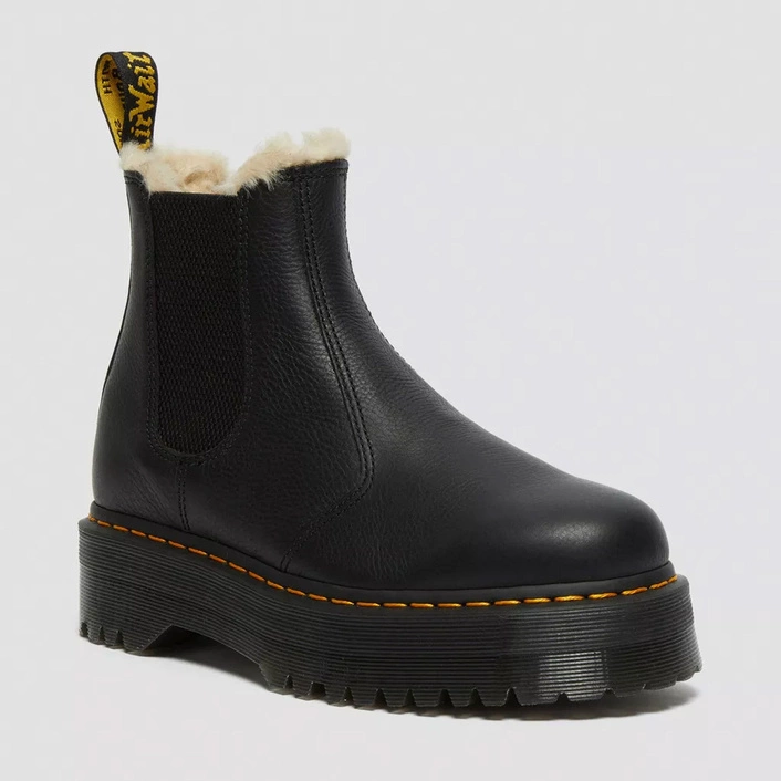 Dr. Martens sztyblety Chelsea ocieplane na platformie 2976 Quad Pisa czarne 25635001