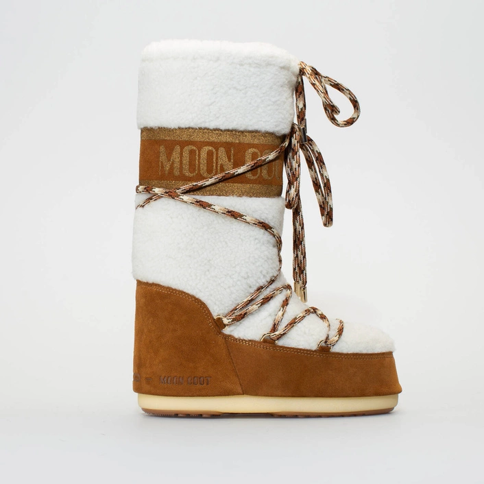 MOON BOOT ICON CREAM SHEARLING BOOTS 14026100001