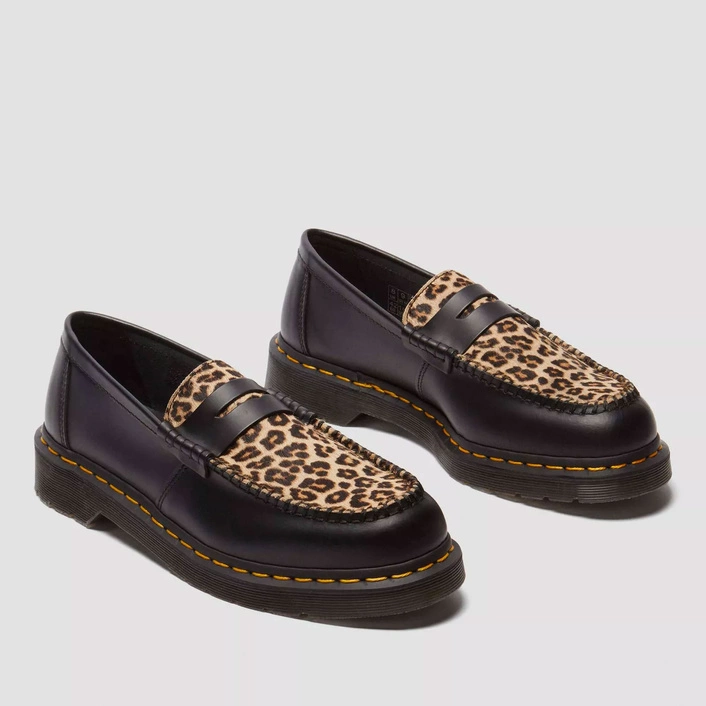 Dr. Martens loafersy Penton w panterkę czarne 41186001