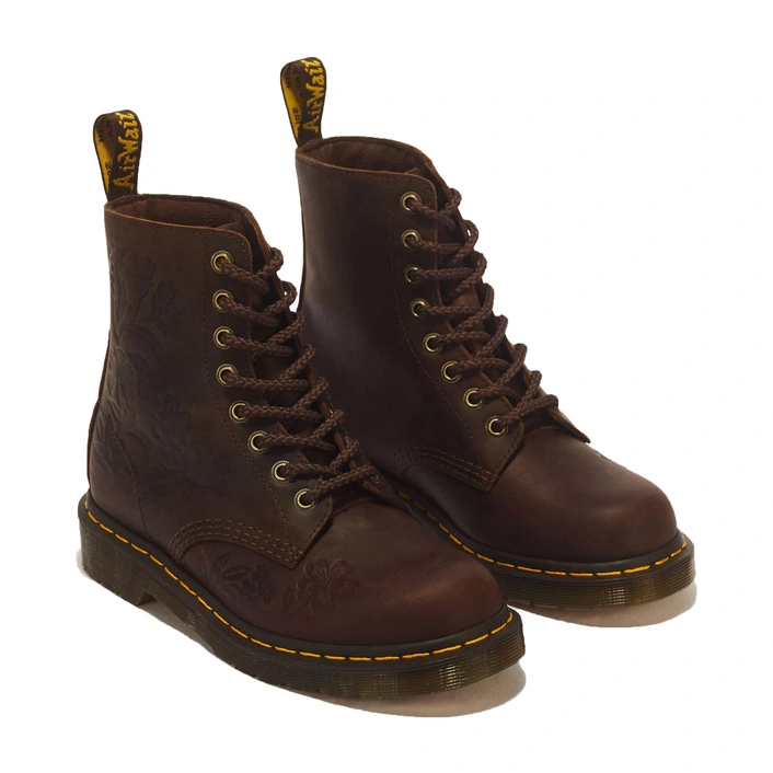 Dr. Martens glany 1460 Pascal Deboss Floral Crazy Horse ciemnobrązowe damskie 43276200