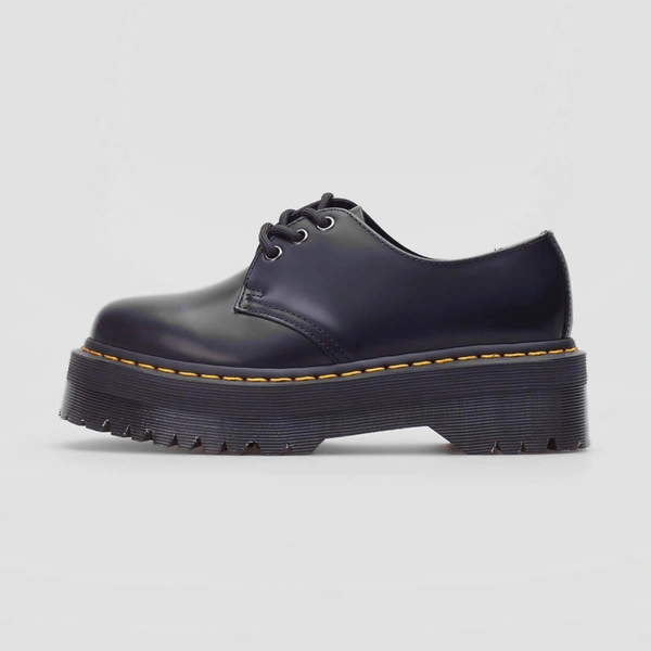 Dr. Martens półbuty na platformie 1461 Quad Polished Smooth czarne 25567001