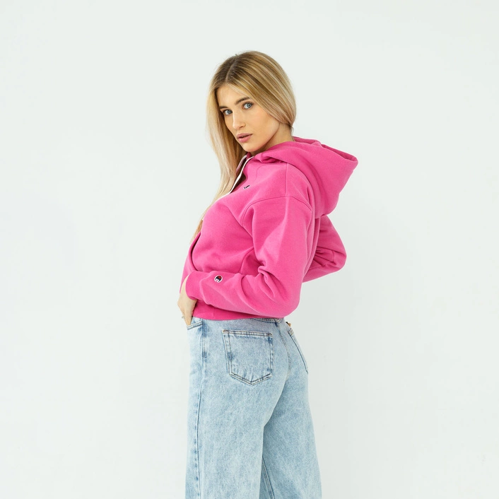 Champion WMNS ORGANIC COTTON BLEND C LOGO HOODIE Fuchsia