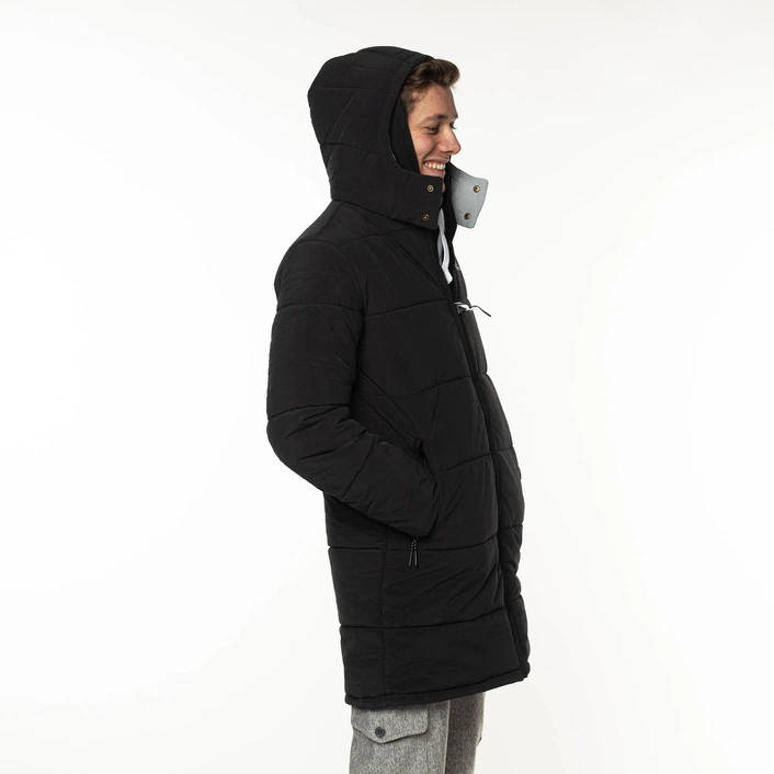 Champion SCRIPT LOGO BACK PADDED HOODED JACKET BLACK