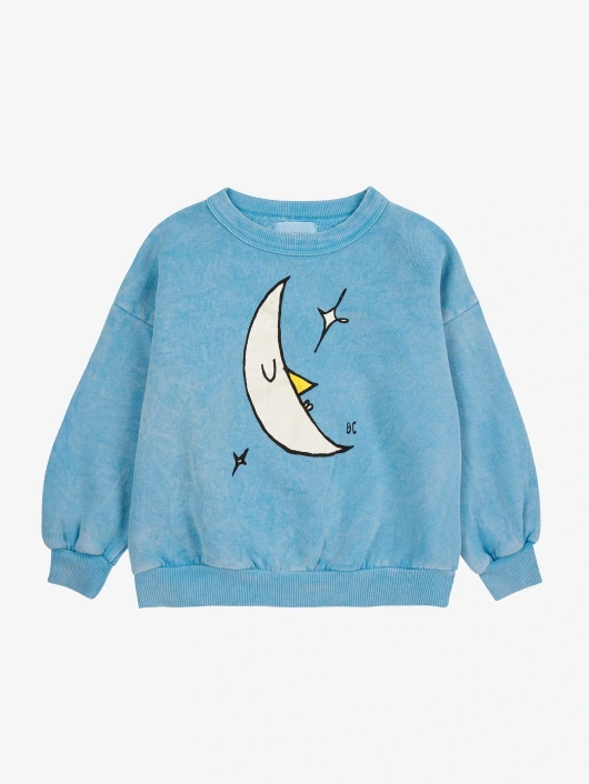 BOBO CHOSES NIEBIESKA BLUZA BAWEŁNA ORGANICZNA BENEATH THE MOON SWEATSHIRT